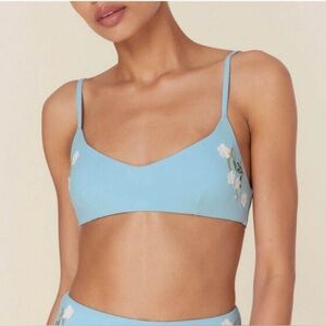 NWT Andie X Fanm Mon Embroidered Floral Molokai Bikini Top, Multicolored, XL